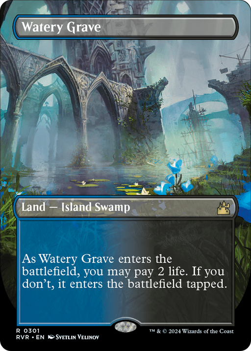 Watery Grave (RVR-301) [Ravnica Remastered] (Borderless) MTG Single Wizards of the Coast