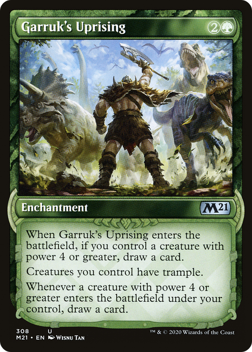 Garruk's Uprising (M21-308) [Core Set 2021] (Showcase) Foil MTG Single Wizards of the Coast