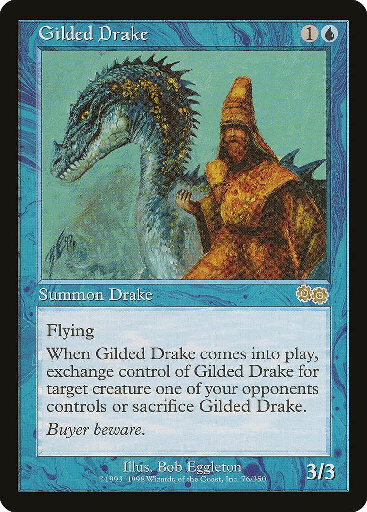 Gilded Drake (USG-076) [Urza's Saga] MTG Single Wizards of the Coast
