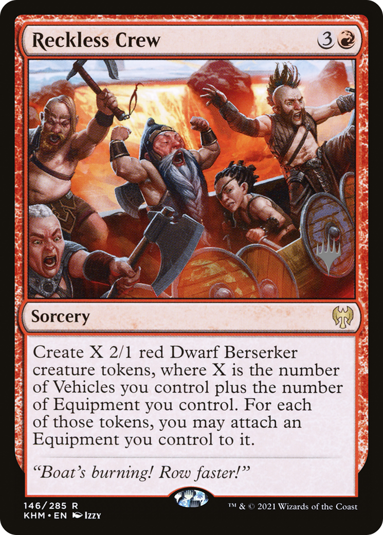 Reckless Crew (PPKHM-146P) [Kaldheim Promos] Foil MTG Single Wizards of the Coast