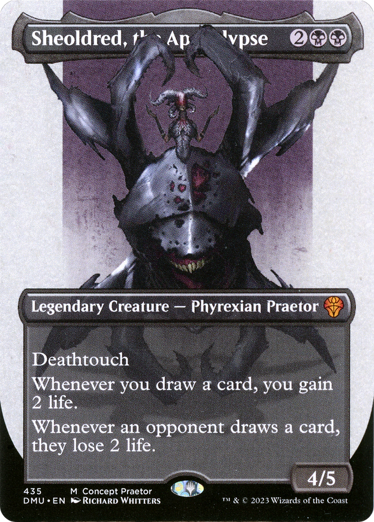 Sheoldred, the Apocalypse (Concept Praetor) (ONE-435) [Dominaria United] (Borderless) Foil MTG Single Wizards of the Coast