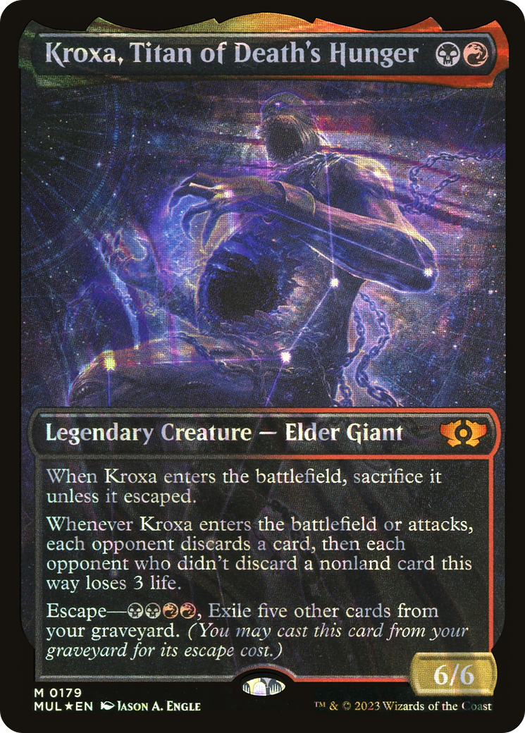 Kroxa, Titan of Death's Hunger (Halo Foil) (MUL-179) [Multiverse Legends] (Showcase) Foil MTG Single Wizards of the Coast