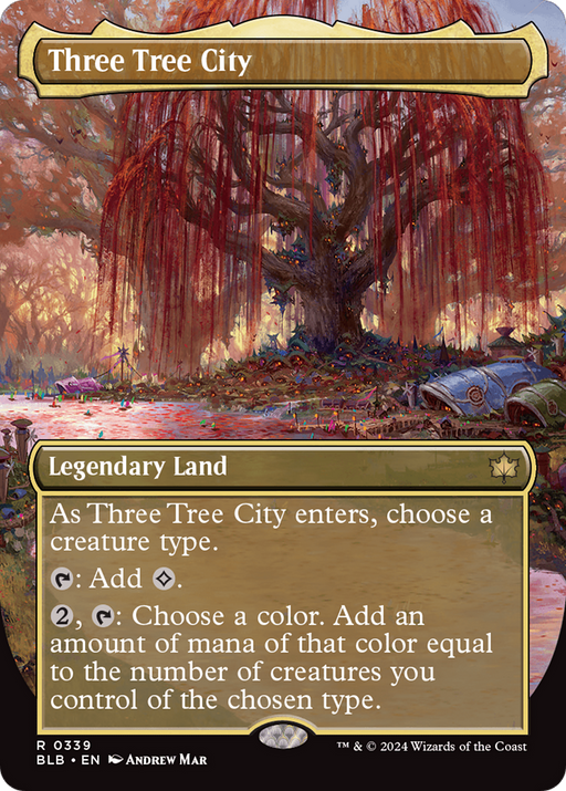 Three Tree City (0339) (BLB-339) [Bloomburrow] (Borderless) Foil MTG Single Wizards of the Coast