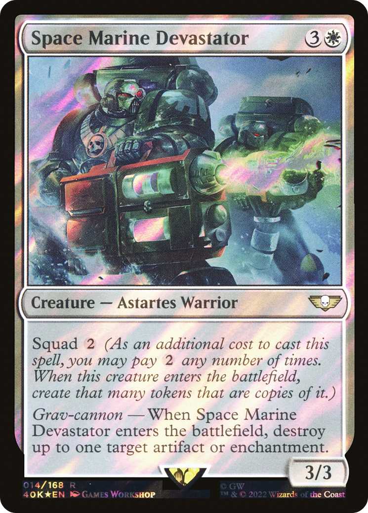 Space Marine Devastator (40K-14★) [Warhammer 40,000 Commander] Foil MTG Single Wizards of the Coast
