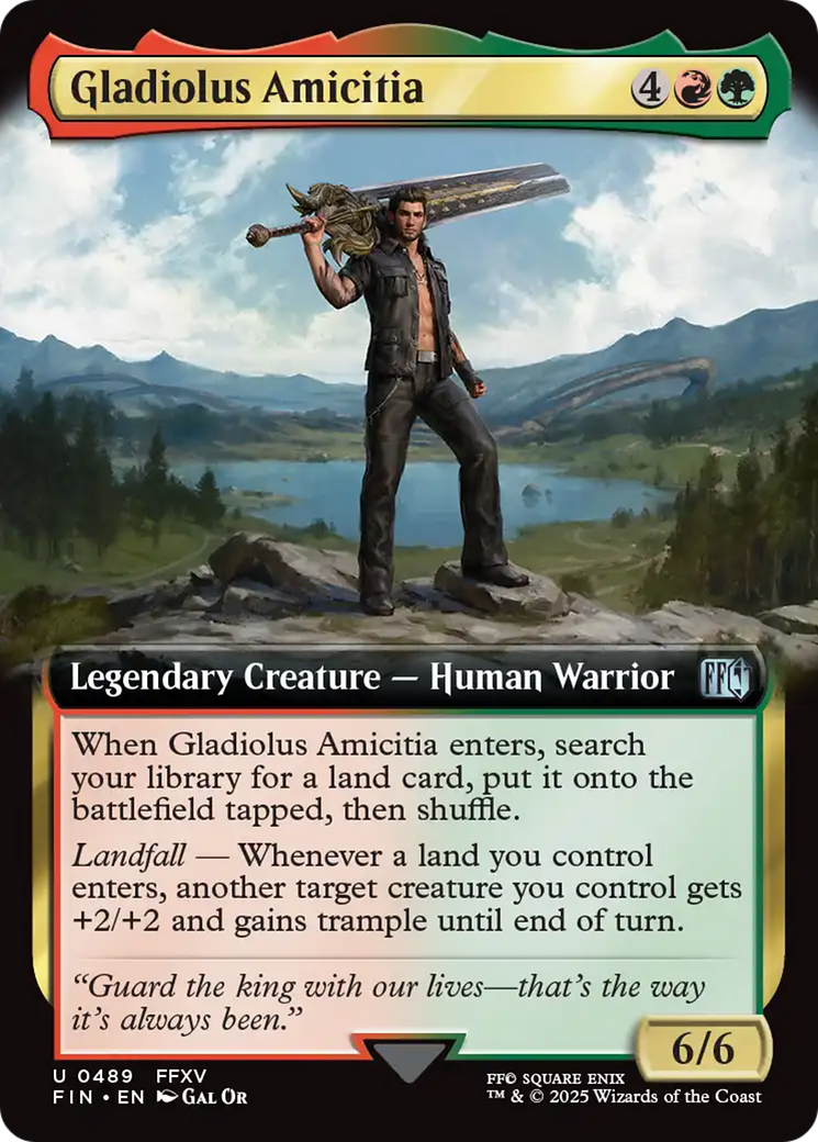 Gladiolus Amicitia (FIN-489) [FINAL FANTASY] (Extended Art) Foil MTG Single Wizards of the Coast