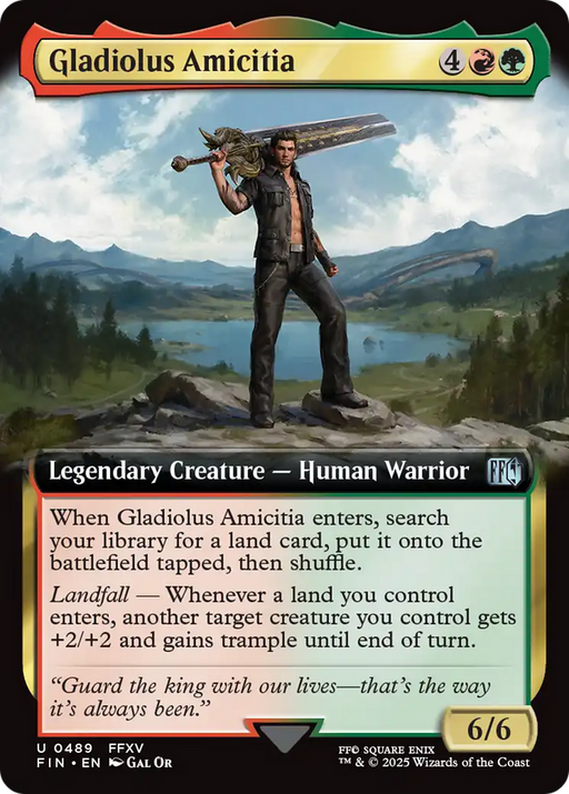 Gladiolus Amicitia (FIN-489) [FINAL FANTASY] (Extended Art) Foil MTG Single Wizards of the Coast