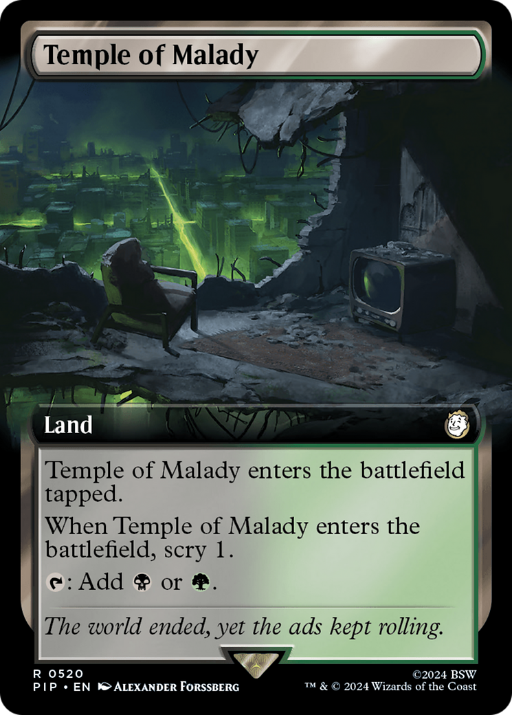 Temple of Malady (PIP-520) [Fallout] (Extended Art) MTG Single Wizards of the Coast