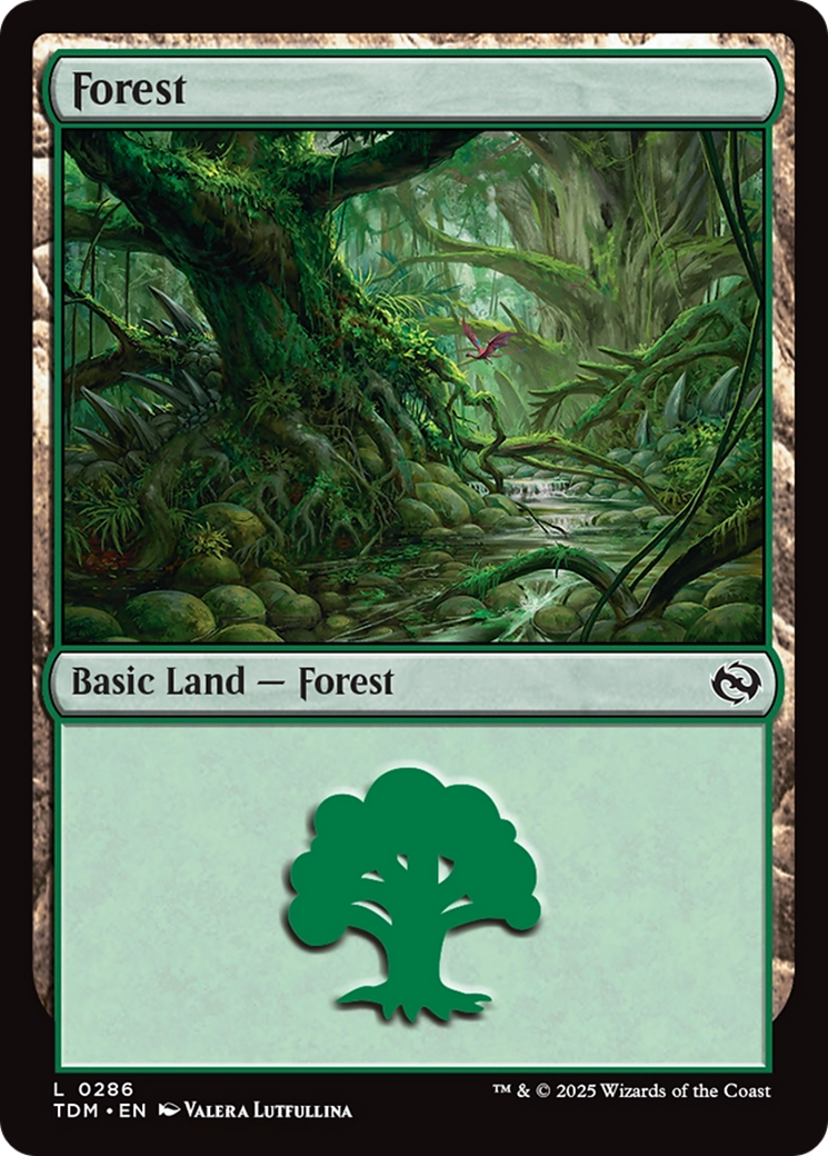 Forest (0286) (TDM-286) [Tarkir: Dragonstorm] Foil MTG Single Wizards of the Coast