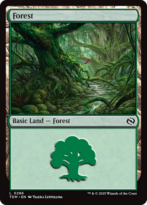 Forest (0286) (TDM-286) [Tarkir: Dragonstorm] Foil MTG Single Wizards of the Coast