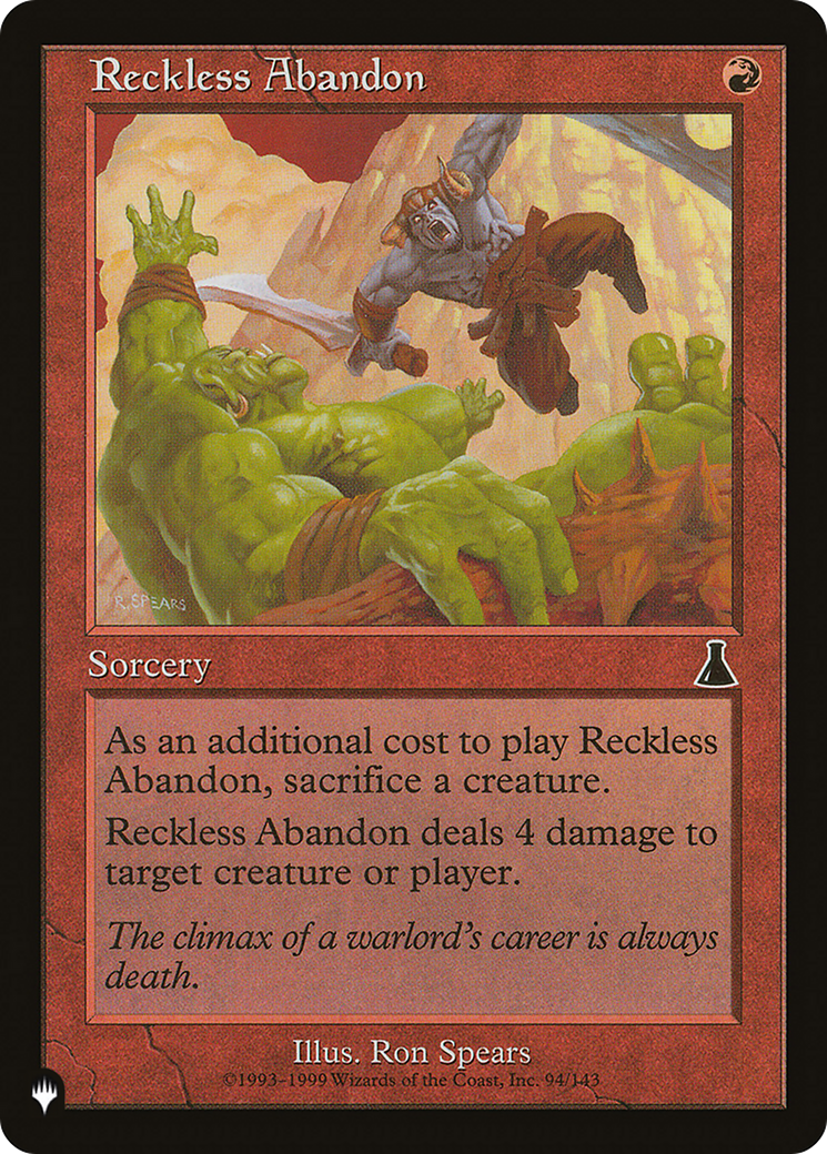 Reckless Abandon (LIST-UDS-94) [Mystery Booster] The List MTG Single Wizards of the Coast