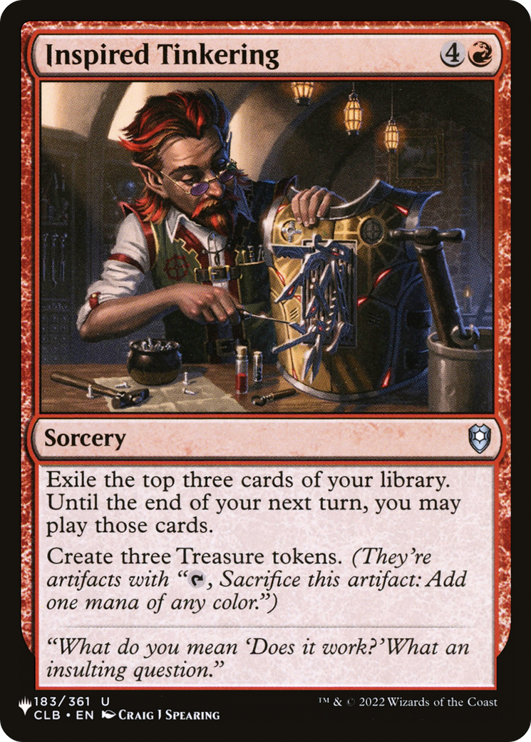 Inspired Tinkering (LIST-CLB-183) [Mystery Booster] The List MTG Single Wizards of the Coast