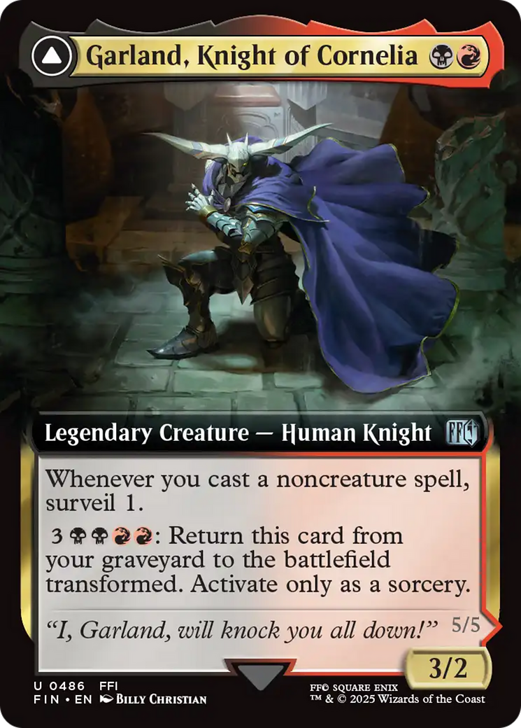 Garland, Knight of Cornelia // Chaos, the Endless (FIN-486) [FINAL FANTASY] (Extended Art) MTG Single Wizards of the Coast