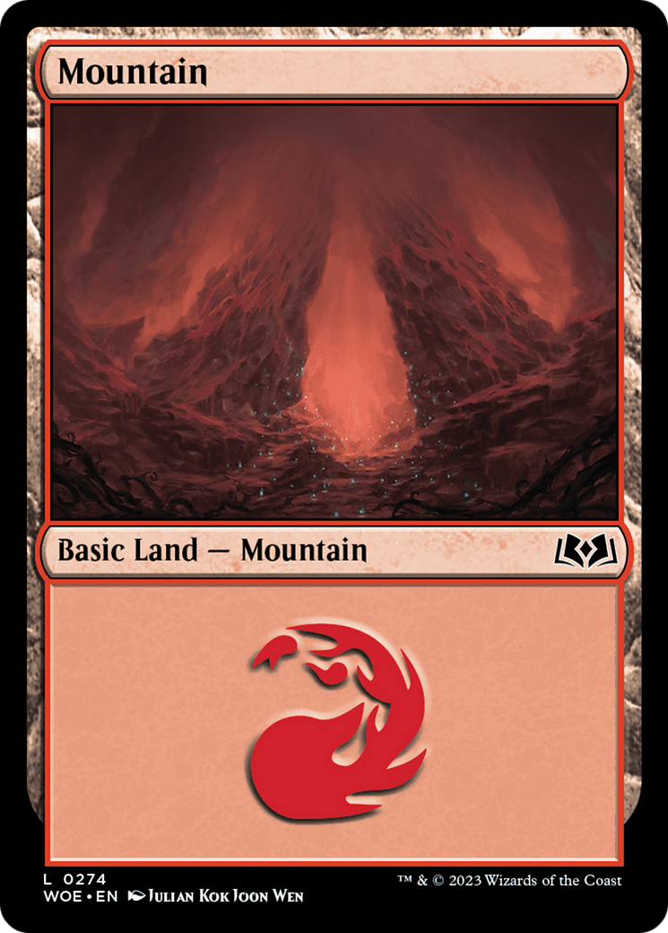 Mountain (0274) (WOE-274) [Wilds of Eldraine] Foil MTG Single Wizards of the Coast