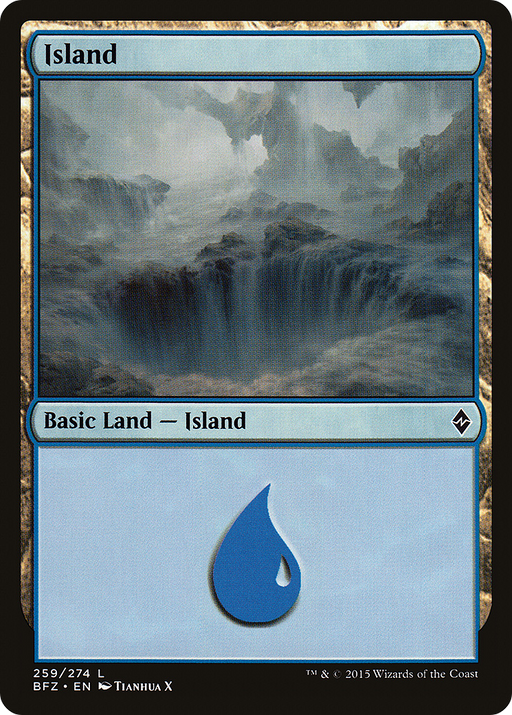 Island (BFZ-259A) [Battle for Zendikar] MTG Single Wizards of the Coast