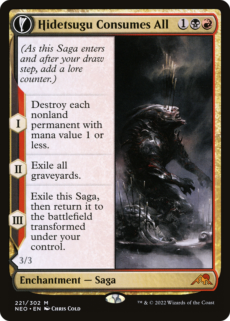 Hidetsugu Consumes All (NEO-221) [Kamigawa: Neon Dynasty] MTG Single Wizards of the Coast