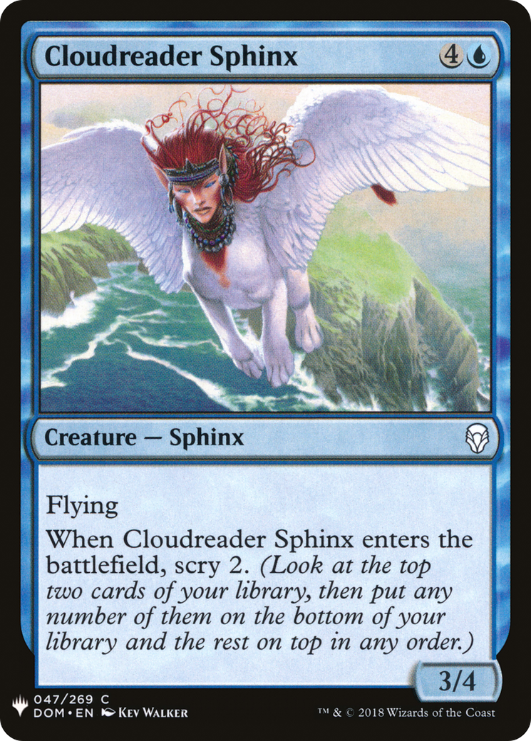 Cloudreader Sphinx (LIST-DOM-47) [Mystery Booster] The List MTG Single Wizards of the Coast
