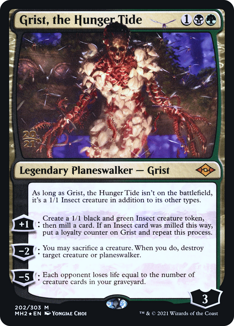 Grist, the Hunger Tide (PRE-202) [Modern Horizons 2 Promos] Foil MTG Single Wizards of the Coast