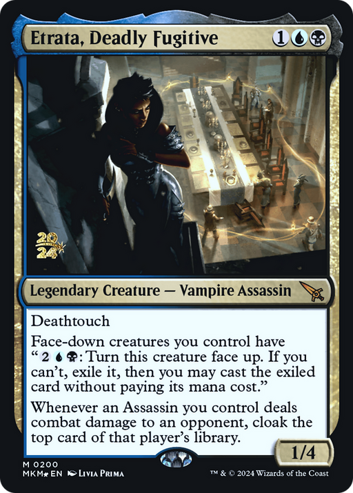 Etrata, Deadly Fugitive (PRE-200) [Murders at Karlov Manor Promos] Foil MTG Single Wizards of the Coast