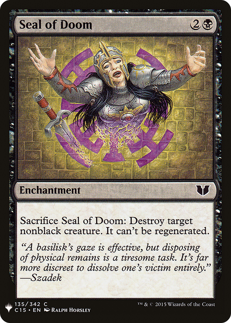 Seal of Doom (LIST-C15-135) [Mystery Booster] The List MTG Single Wizards of the Coast
