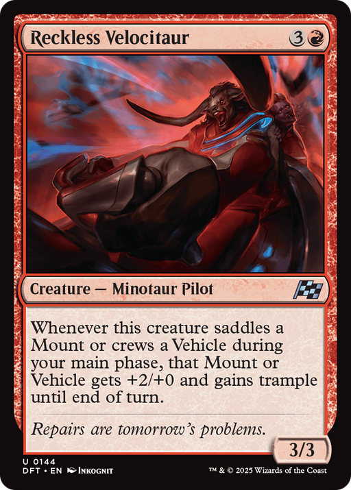 Reckless Velocitaur (DFT-144) [Aetherdrift] MTG Single Wizards of the Coast