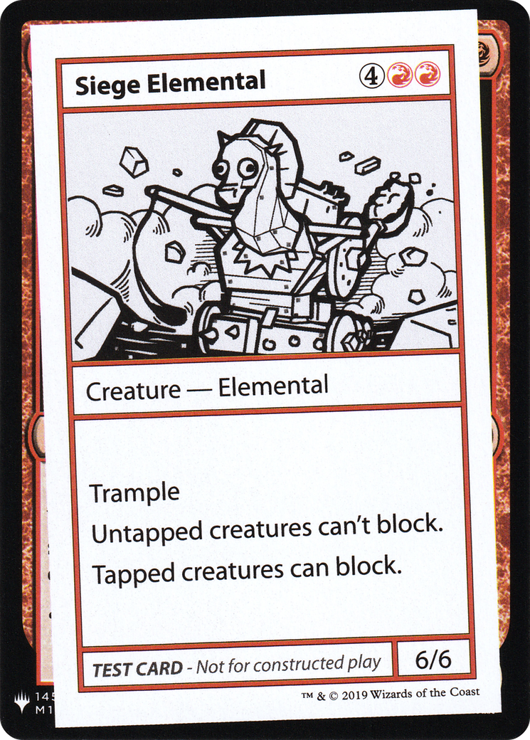 Siege Elemental (CMB1-) [Mystery Booster] Playtest Cards 2019 MTG Single Wizards of the Coast