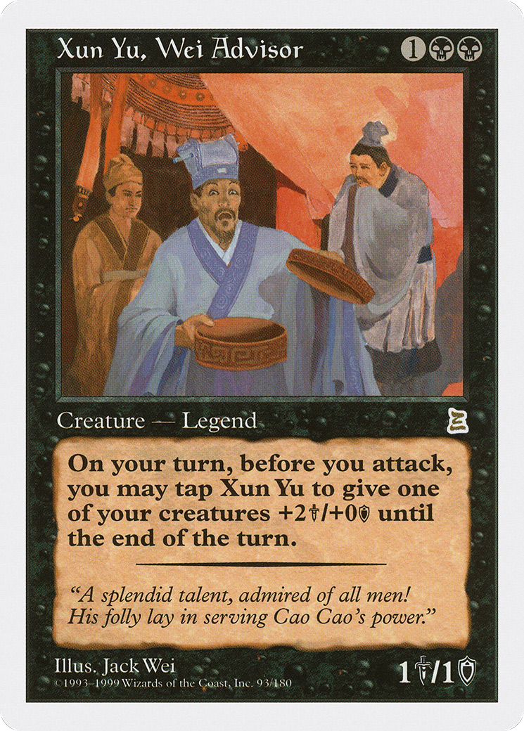Xun Yu, Wei Advisor (PTK-093) [Oldschool] Portal Three Kingdoms MTG Single Wizards of the Coast