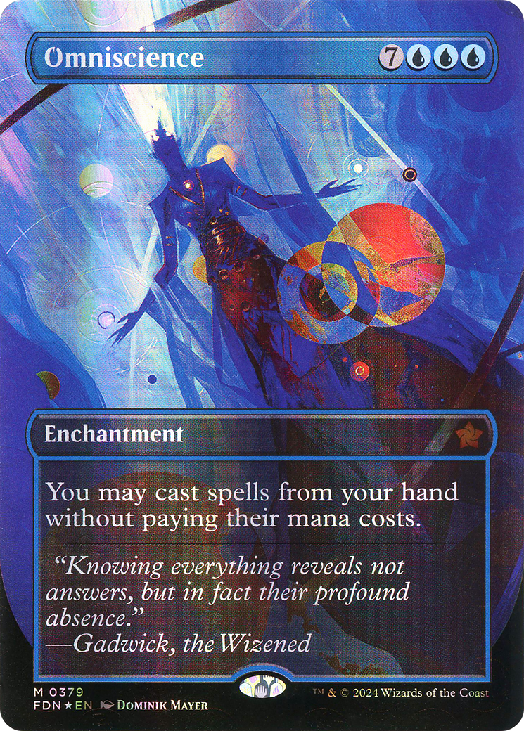Omniscience (Mana Foil) (FDN-379) [Foundations] (Borderless) Foil MTG Single Wizards of the Coast