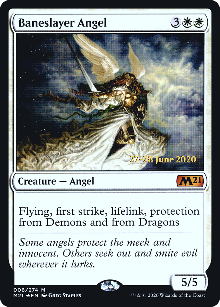 Baneslayer Angel (PRE-006) [Core Set 2021 Promos] Foil MTG Single Wizards of the Coast