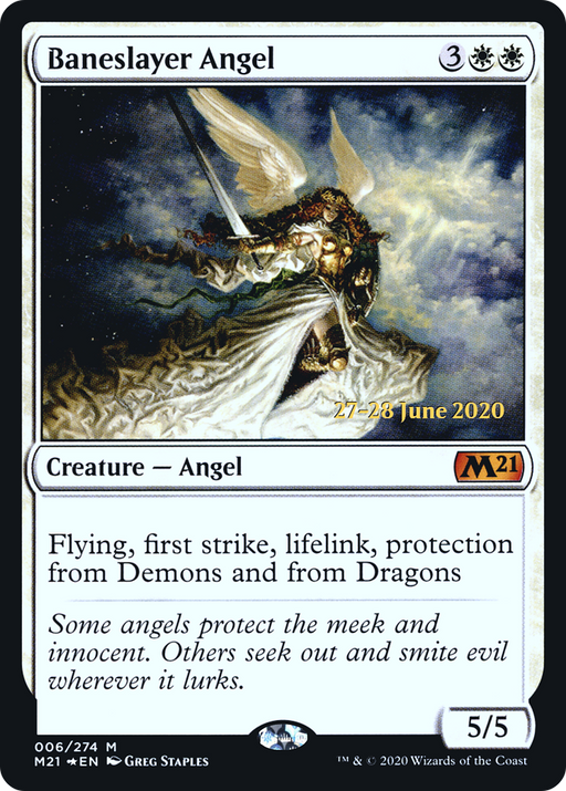 Baneslayer Angel (PRE-006) [Core Set 2021 Promos] Foil MTG Single Wizards of the Coast