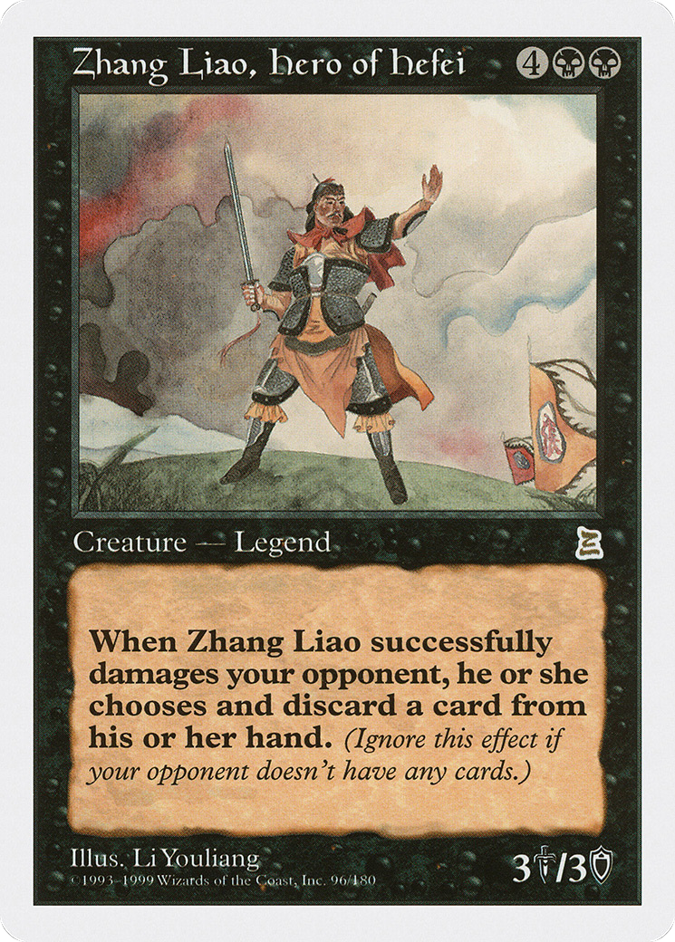 Zhang Liao, Hero of Hefei (PTK-096) [Oldschool] Portal Three Kingdoms MTG Single Wizards of the Coast
