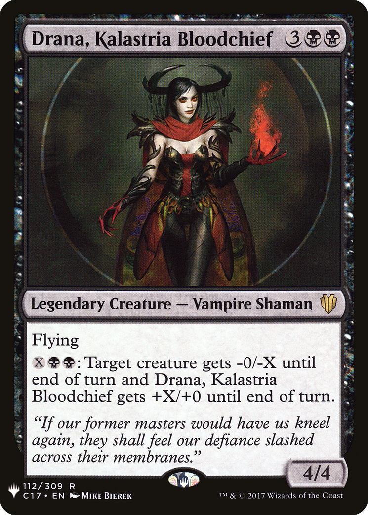Drana, Kalastria Bloodchief (LIST-C17-112) [Mystery Booster] The List MTG Single Wizards of the Coast