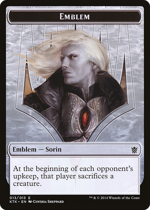 Emblem - Sorin, Solemn Visitor (KTK-013) [Tokens] Khans of Tarkir Tokens MTG Single Wizards of the Coast