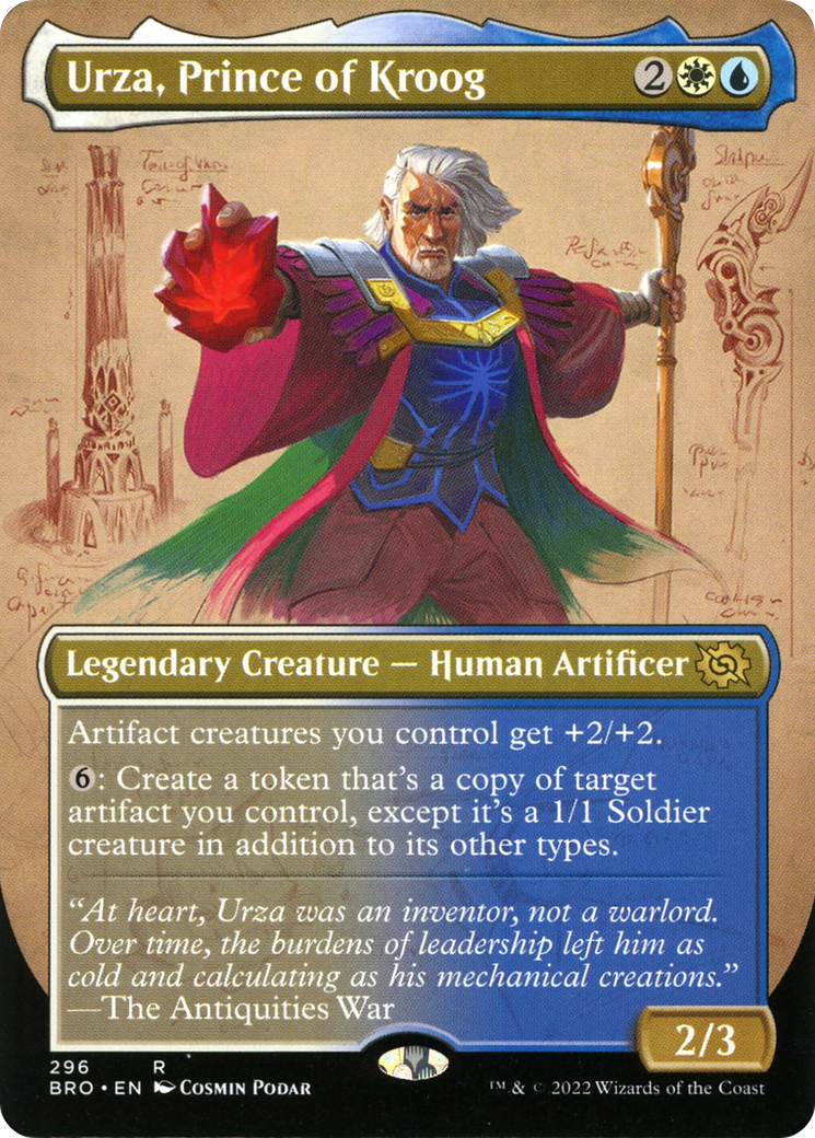 Urza, Prince of Kroog (BRO-296) [The Brothers' War] (Borderless) MTG Single Wizards of the Coast