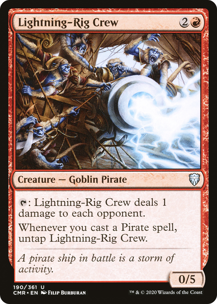 Lightning-Rig Crew (CMR-190) [Commander Legends] Foil MTG Single Wizards of the Coast
