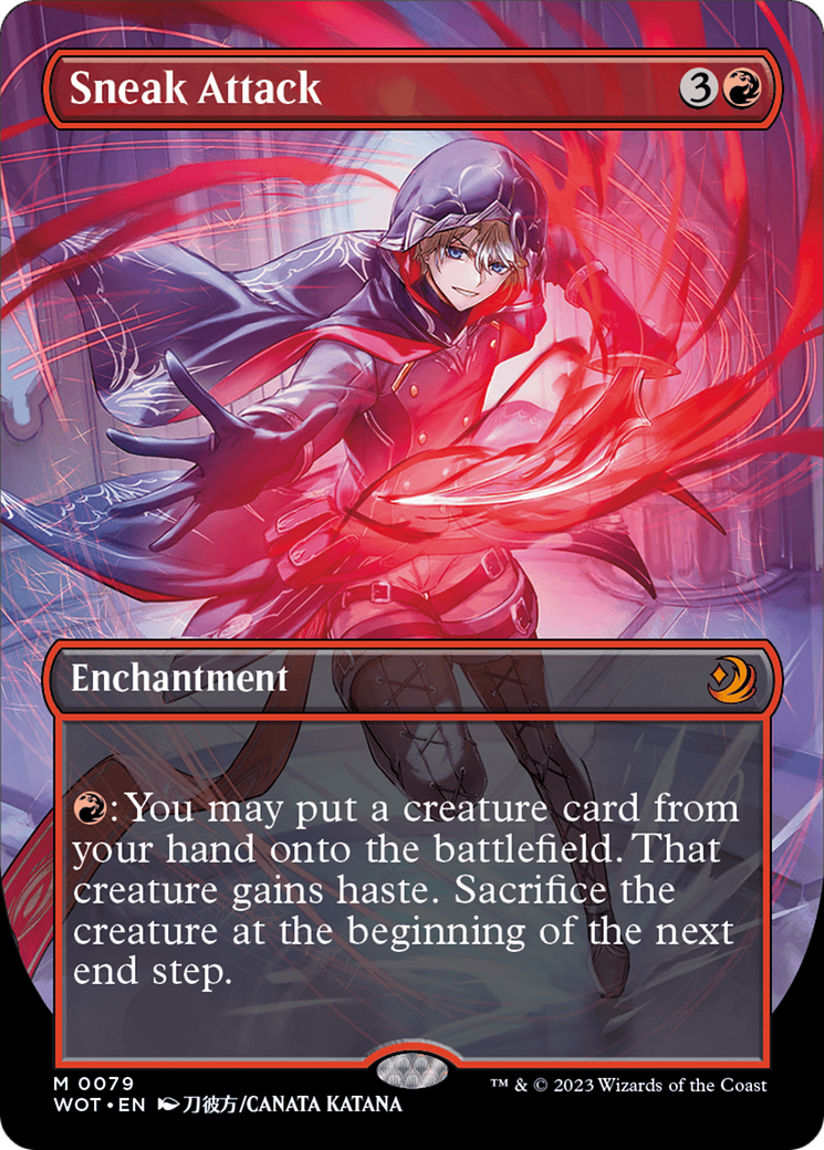 Sneak Attack (Anime Borderless) (WOT-079) [Wilds of Eldraine: Enchanting Tales] (Borderless) Foil MTG Single Wizards of the Coast