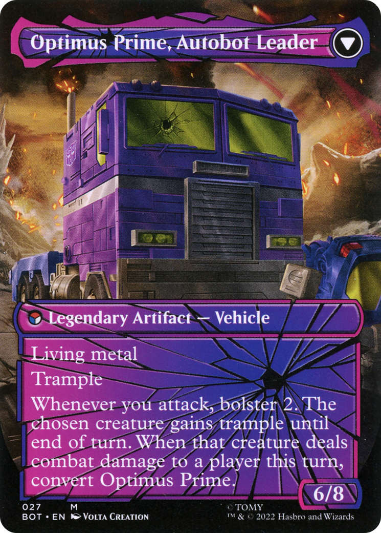 Optimus Prime, Hero (Shattered Glass) (BOT-027) [Transformers] (Borderless) Foil MTG Single Wizards of the Coast