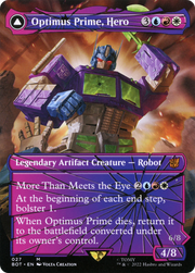 Optimus Prime, Hero (Shattered Glass) (BOT-027) [Transformers] (Borderless) MTG Single Wizards of the Coast