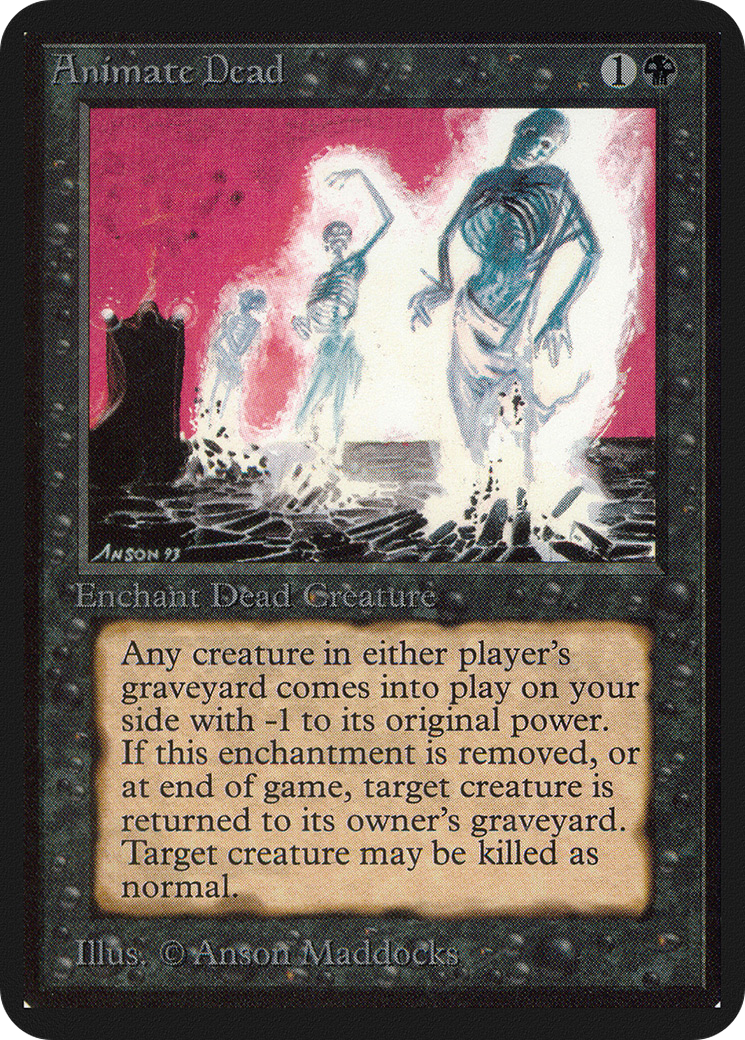 Animate Dead (LEA-) [Oldschool] Limited Edition Alpha MTG Single Wizards of the Coast