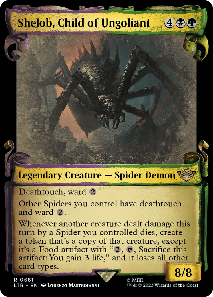 Shelob, Child of Ungoliant (Showcase Scrolls) (LTR-681) [The Lord of the Rings: Tales of Middle-earth] (Showcase) MTG Single Wizards of the Coast