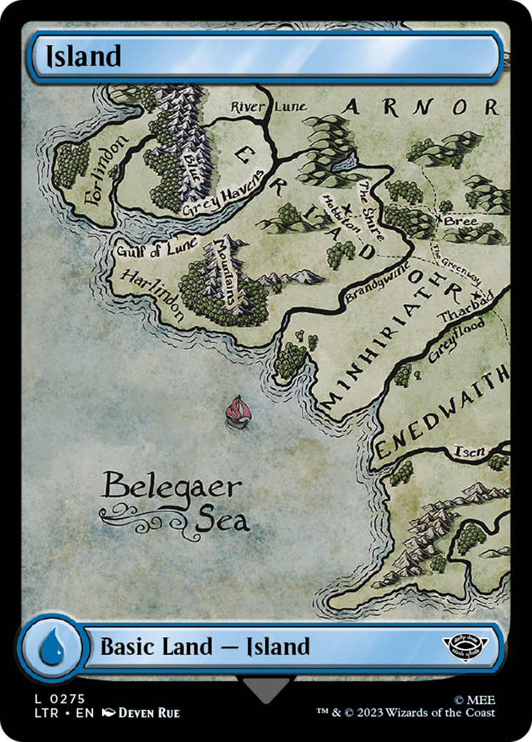 Island (0275) (LTR-275) [The Lord of the Rings: Tales of Middle-earth] Foil MTG Single Wizards of the Coast