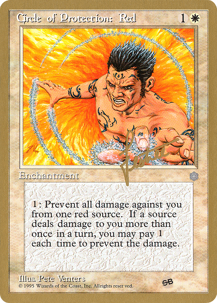 Circle of Protection: Red - 1996 Bertrand Lestree (ICE) (SB) (WCD-) [Misc] Pro Tour Collector Set MTG Single Wizards of the Coast