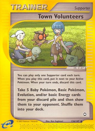 Town Volunteers (136/147) Reverse Holofoil [Vintage: Aquapolis] Pokemon Single Pokémon