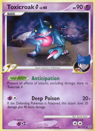 Toxicroak G (/127) Reverse Holofoil [Platinum: Base set] Pokemon Single Pokémon