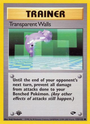 Transparent Walls (125/132) 1st Edition [Vintage: Gym Challenge] Pokemon Single Pokémon