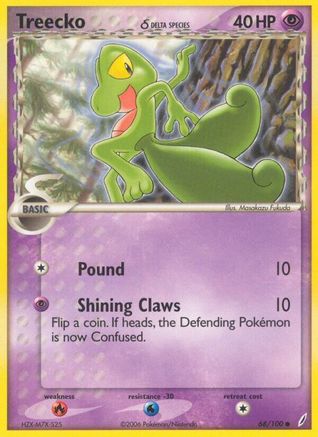 Treecko (Delta Species) (68/100) Reverse Holofoil [EX: Crystal Guardians] Pokemon Single Pokémon