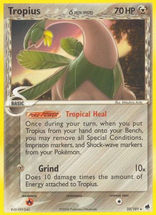 Tropius (Delta Species) (23/101) [EX: Dragon Frontiers] Pokemon Single Pokémon