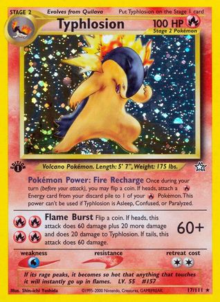 Typhlosion (17) (17/111) - [Vintage: Neo Genesis] 1st Edition Holofoil Pokemon Single Pokémon