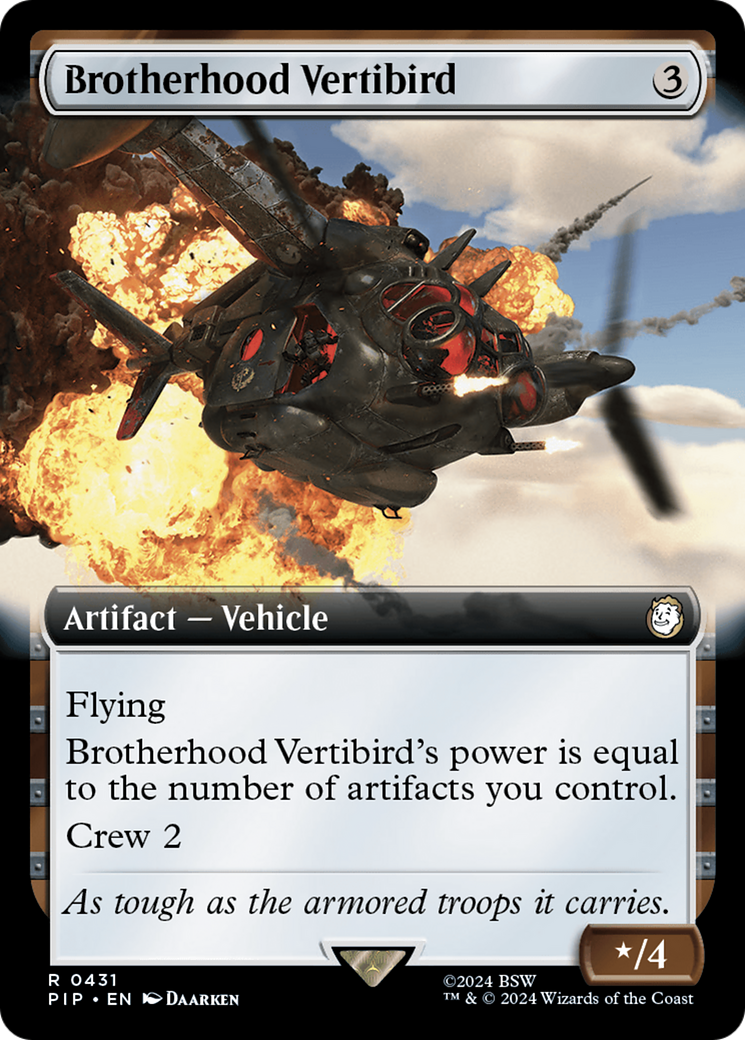 Brotherhood Vertibird (PIP-431) [Fallout] (Extended Art) Foil MTG Single Wizards of the Coast