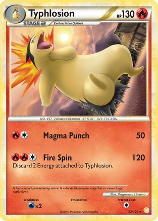 Typhlosion (32/123) Reverse Holofoil [HGSS: Base Set] Pokemon Single Pokémon