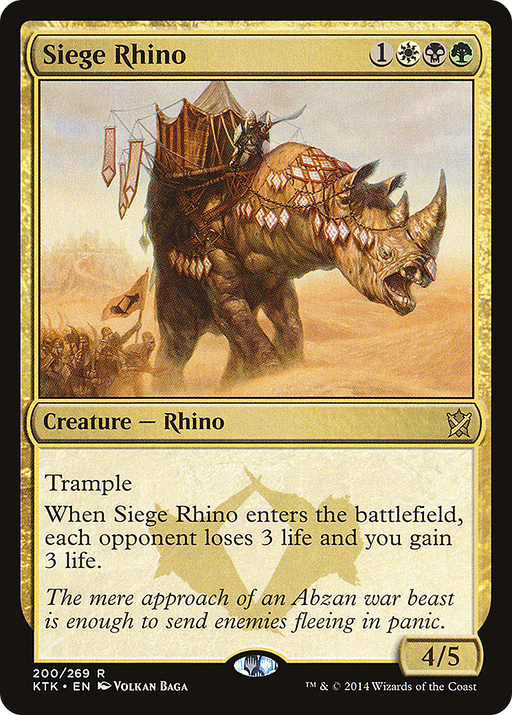 Siege Rhino (KTK-200) [Khans of Tarkir] MTG Single Wizards of the Coast